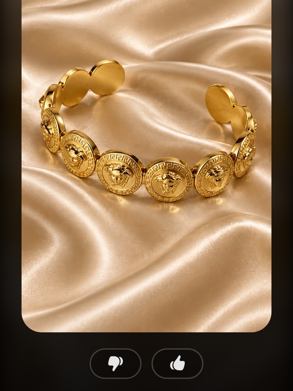 Versace Gold Medusa Coin Cuff Bracelet